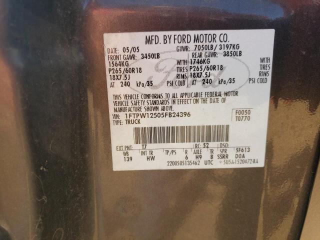 Photo 11 VIN: 1FTPW12505FB24396 - FORD F150 SUPER 