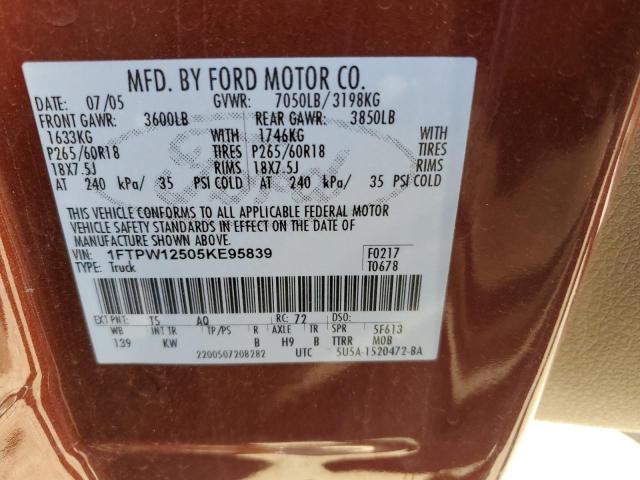 Photo 11 VIN: 1FTPW12505KE95839 - FORD F150 SUPER 