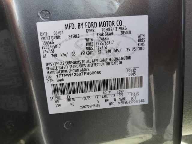 Photo 11 VIN: 1FTPW12507FB60060 - FORD F-150 