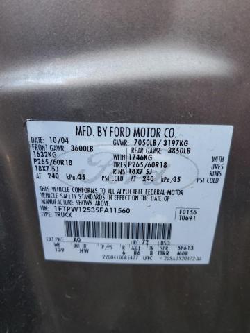 Photo 11 VIN: 1FTPW12535FA11560 - FORD F-150 