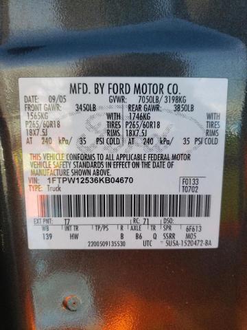 Photo 11 VIN: 1FTPW12536KB04670 - FORD F-150 