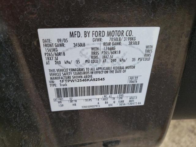 Photo 12 VIN: 1FTPW12546KA92545 - FORD F-150 