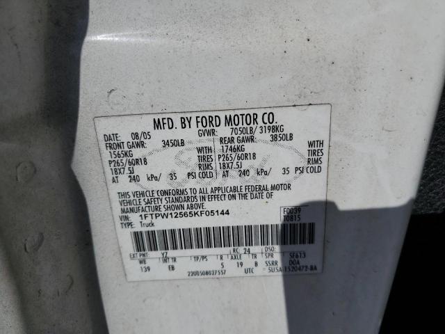 Photo 11 VIN: 1FTPW12565KF05144 - FORD F150 SUPER 