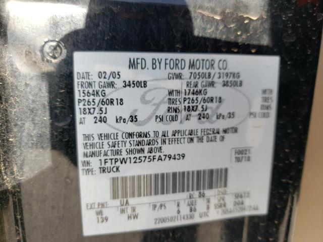 Photo 12 VIN: 1FTPW12575FA79439 - FORD F-150 