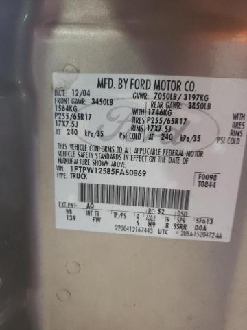 Photo 11 VIN: 1FTPW12585FA50869 - FORD F-150 