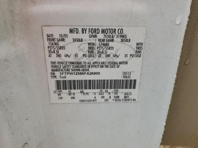 Photo 11 VIN: 1FTPW12586FA26900 - FORD F-150 