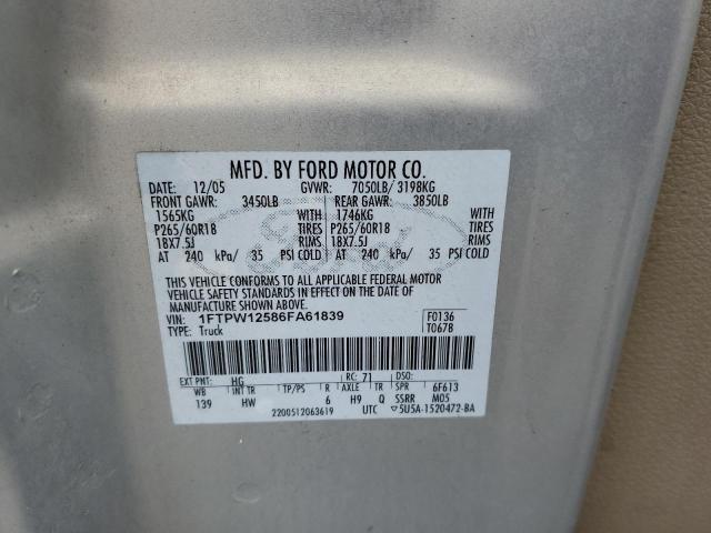 Photo 11 VIN: 1FTPW12586FA61839 - FORD F-150 SUPE 