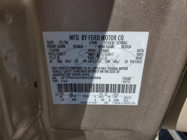 Photo 11 VIN: 1FTPW12V06KC51884 - FORD F-150 