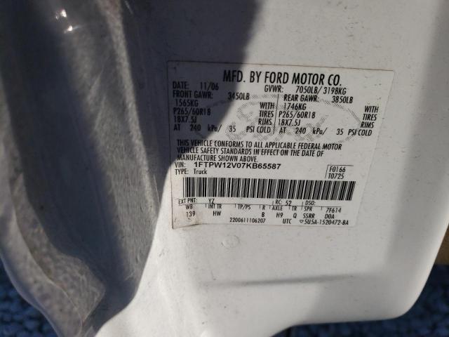 Photo 11 VIN: 1FTPW12V07KB65587 - FORD F150 SUPER 