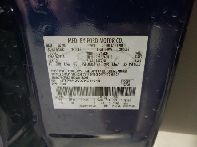 Photo 12 VIN: 1FTPW12V07KC41714 - FORD F150 SUPER 