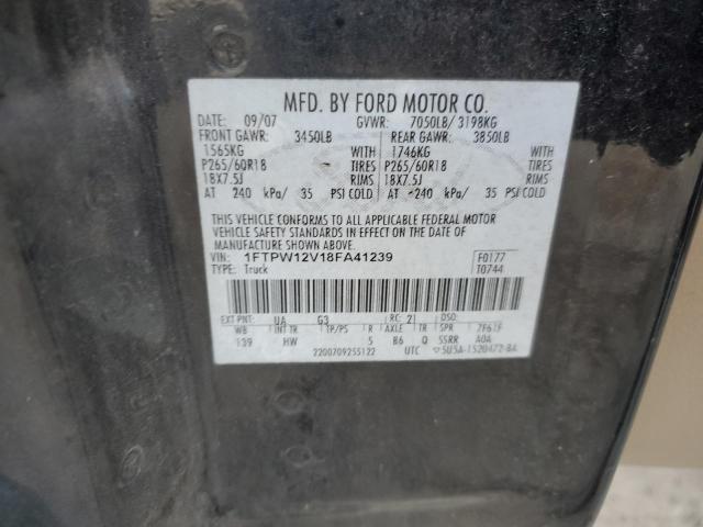 Photo 11 VIN: 1FTPW12V18FA41239 - FORD F150 SUPER 