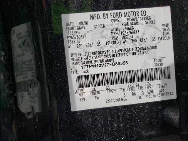 Photo 11 VIN: 1FTPW12V27FB89558 - FORD F-150 