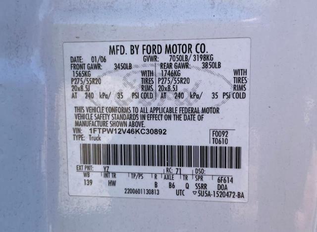 Photo 9 VIN: 1FTPW12V46KC30892 - FORD F150 SUPER 