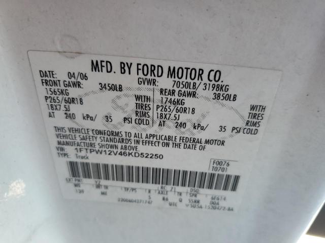 Photo 8 VIN: 1FTPW12V46KD52250 - FORD F-150 