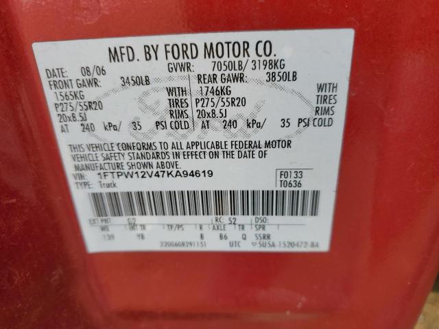 Photo 11 VIN: 1FTPW12V47KA94619 - FORD F-150 