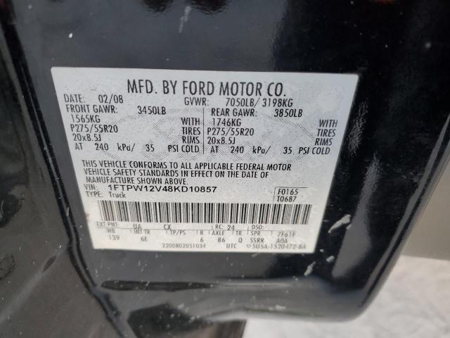 Photo 11 VIN: 1FTPW12V48KD10857 - FORD F150 SUPER 