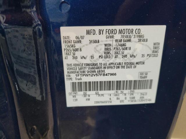 Photo 11 VIN: 1FTPW12V57FB47966 - FORD F-150 