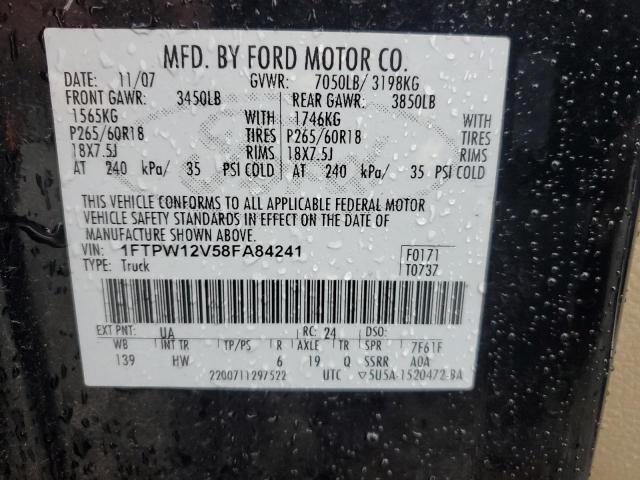 Photo 11 VIN: 1FTPW12V58FA84241 - FORD F150 SUPER 