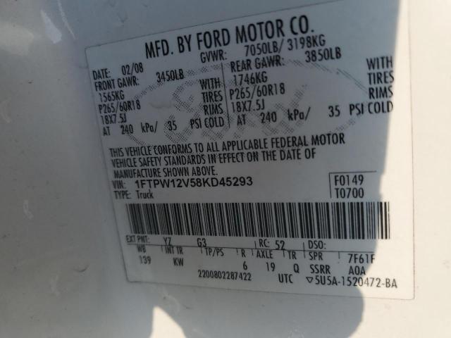 Photo 11 VIN: 1FTPW12V58KD45293 - FORD F150 SUPER 