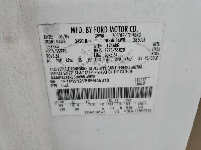 Photo 11 VIN: 1FTPW12V66FB45318 - FORD F-150 