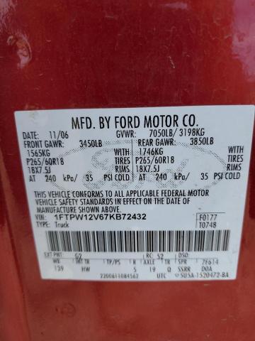 Photo 11 VIN: 1FTPW12V67KB72432 - FORD F150 SUPER 