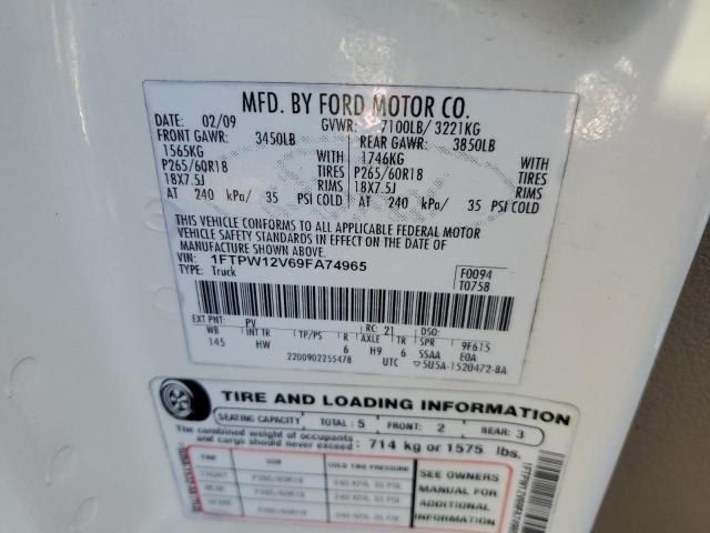 Photo 12 VIN: 1FTPW12V69FA74965 - FORD F-150 