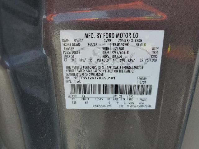 Photo 11 VIN: 1FTPW12V77KC93101 - FORD F150 SUPER 