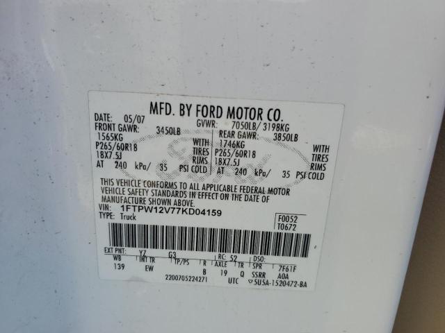 Photo 11 VIN: 1FTPW12V77KD04159 - FORD F-150 