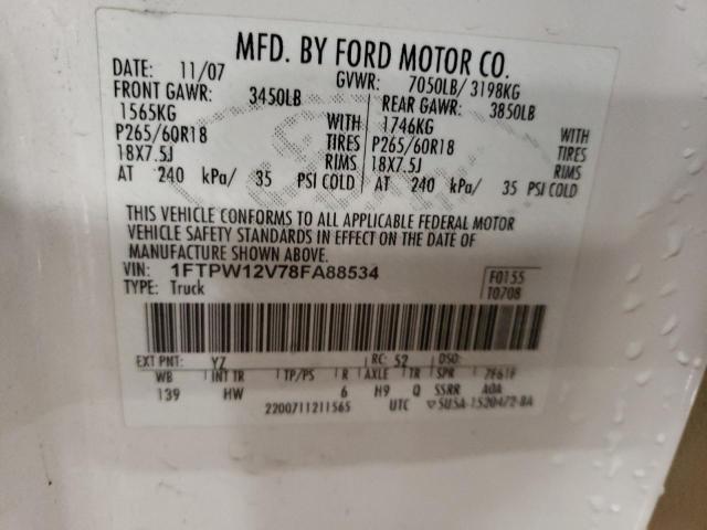 Photo 11 VIN: 1FTPW12V78FA88534 - FORD F-150 