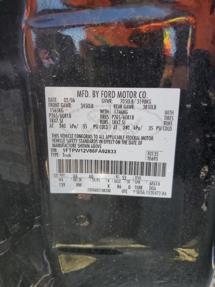 Photo 11 VIN: 1FTPW12V86FA92833 - FORD F-150 