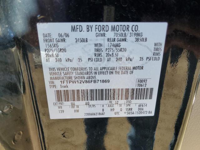 Photo 11 VIN: 1FTPW12V86FB71869 - FORD F150 SUPER 