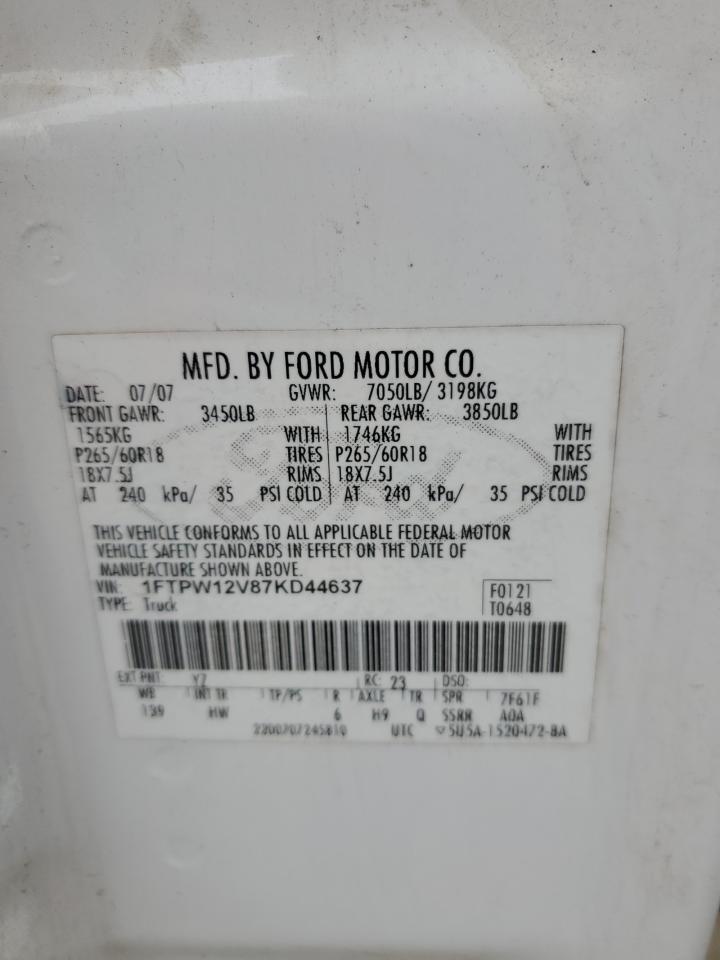 Photo 11 VIN: 1FTPW12V87KD44637 - FORD F-150 