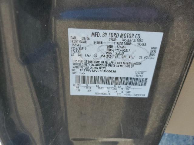 Photo 11 VIN: 1FTPW12V97KB00639 - FORD F150 SUPER 