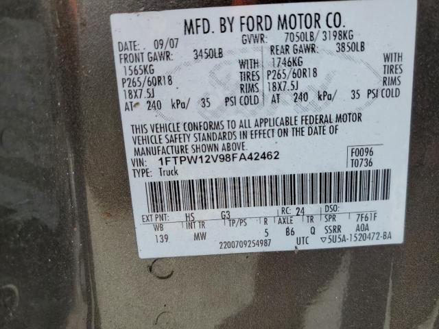 Photo 11 VIN: 1FTPW12V98FA42462 - FORD F150 SUPER 