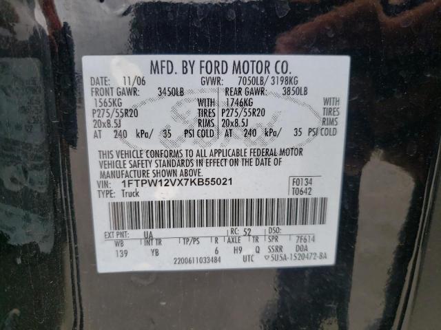 Photo 9 VIN: 1FTPW12VX7KB55021 - FORD F150 SUPER 