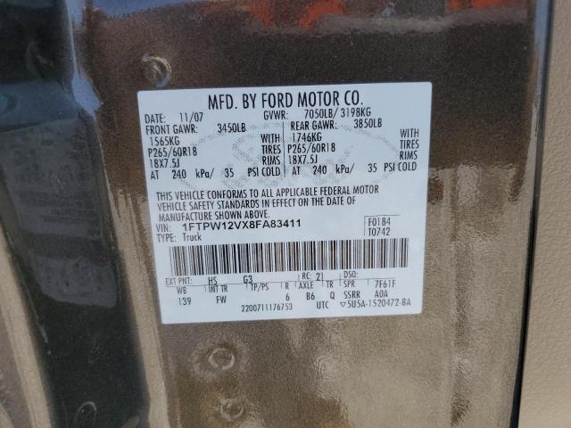 Photo 11 VIN: 1FTPW12VX8FA83411 - FORD F150 SUPER 