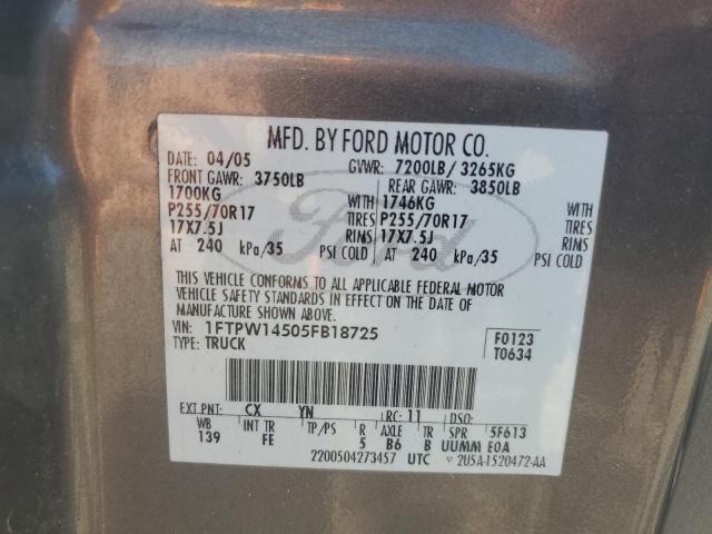 Photo 11 VIN: 1FTPW14505FB18725 - FORD F150 SUPER 