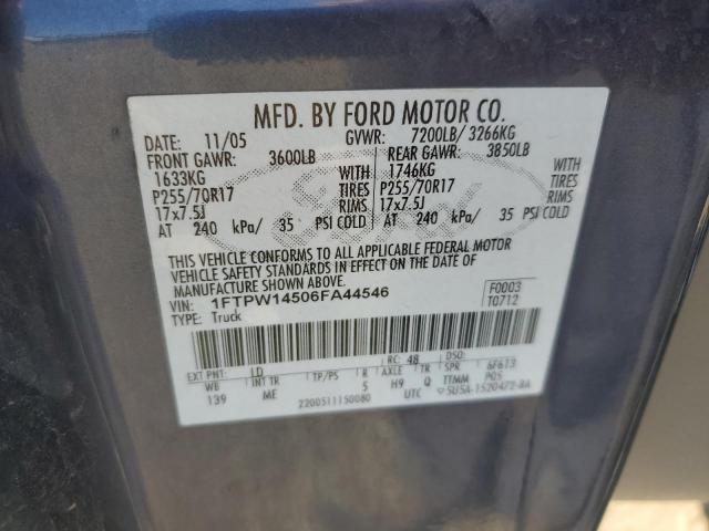 Photo 11 VIN: 1FTPW14506FA44546 - FORD F150 SUPER 