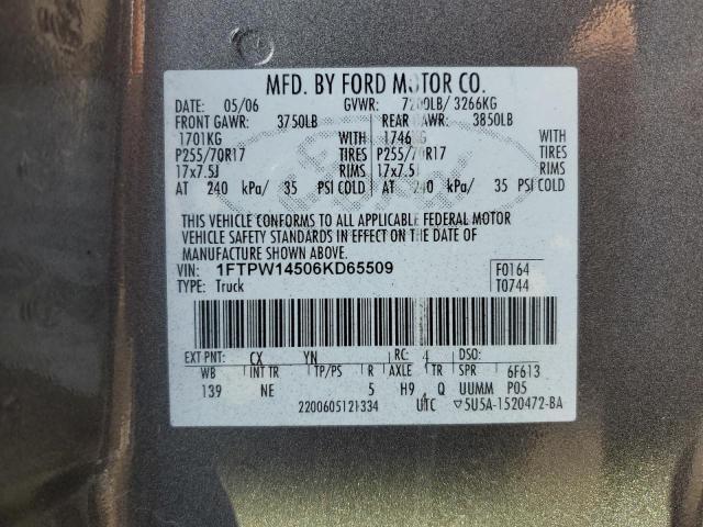 Photo 11 VIN: 1FTPW14506KD65509 - FORD F150 SUPER 