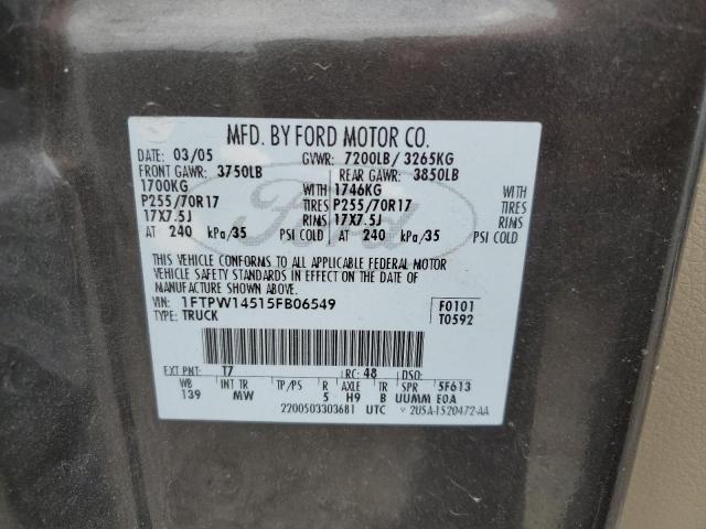 Photo 11 VIN: 1FTPW14515FB06549 - FORD F150 SUPER 