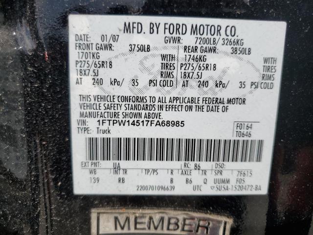 Photo 11 VIN: 1FTPW14517FA68985 - FORD F-150 