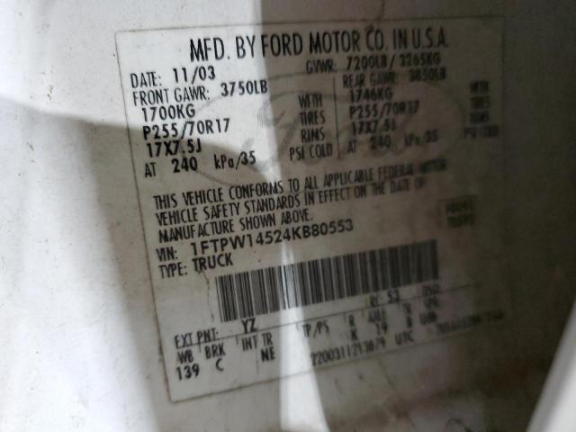 Photo 11 VIN: 1FTPW14524KB80553 - FORD F150 SUPER 