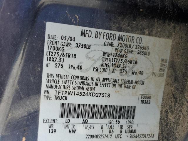 Photo 11 VIN: 1FTPW14524KD27518 - FORD F150 SUPER 