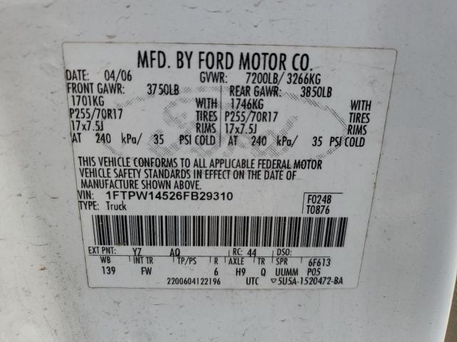 Photo 11 VIN: 1FTPW14526FB29310 - FORD F-150 