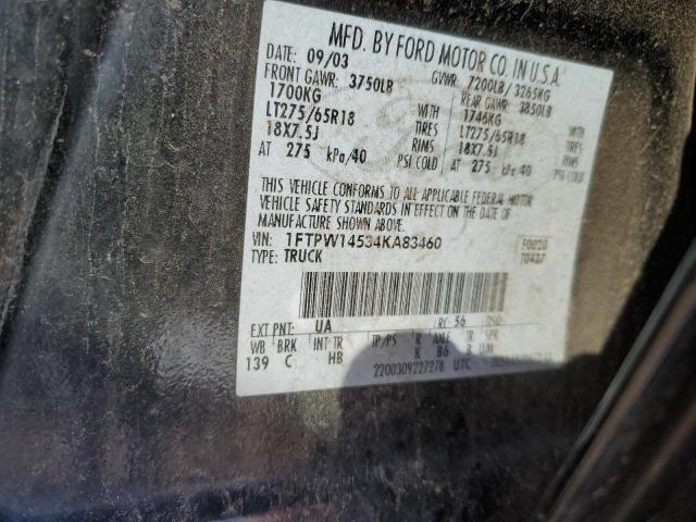 Photo 11 VIN: 1FTPW14534KA83460 - FORD F150 SUPER 