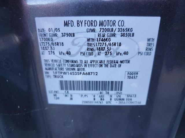 Photo 12 VIN: 1FTPW14535FA68712 - FORD F-150 