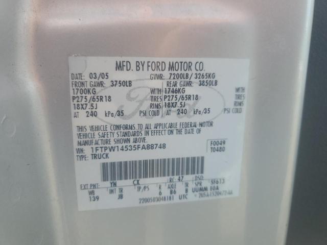 Photo 11 VIN: 1FTPW14535FA88748 - FORD F150 SUPER 