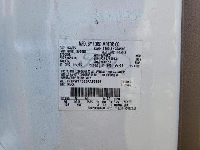 Photo 12 VIN: 1FTPW14535FA95859 - FORD F150 SUPER 