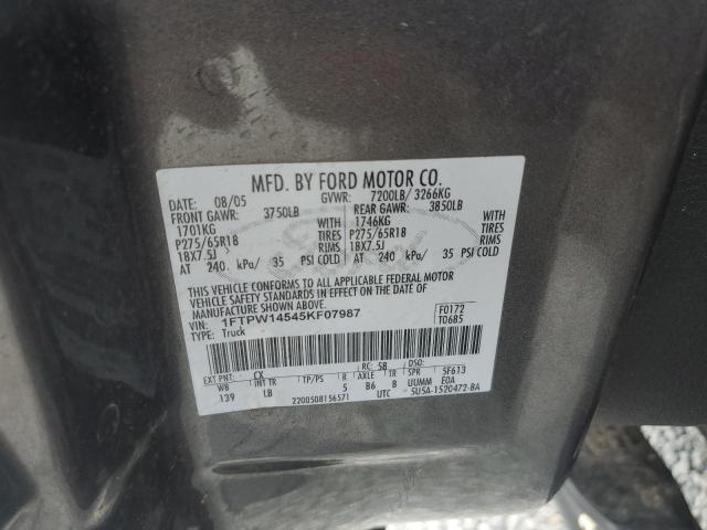 Photo 11 VIN: 1FTPW14545KF07987 - FORD F150 SUPER 