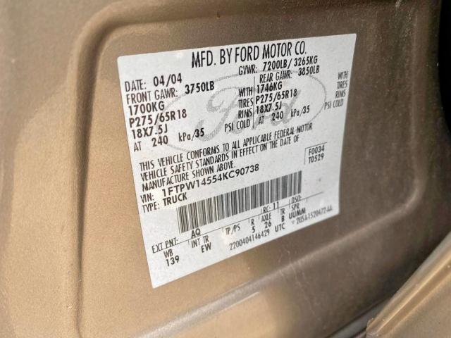 Photo 9 VIN: 1FTPW14554KC90738 - FORD F150 SUPER 